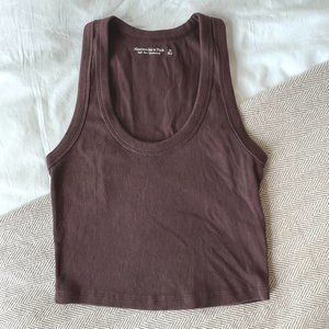 Abercrombie & Fitch Essential Scoopneck Tank Brown Size XS